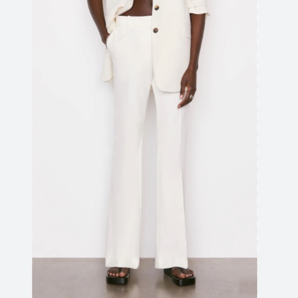 FRAME DENIM WOMENS LR SUPER HIGH RISE FLARE WHITE JEANS SIZE 27 STRETCH BOOTCUT - Picture 2 of 7